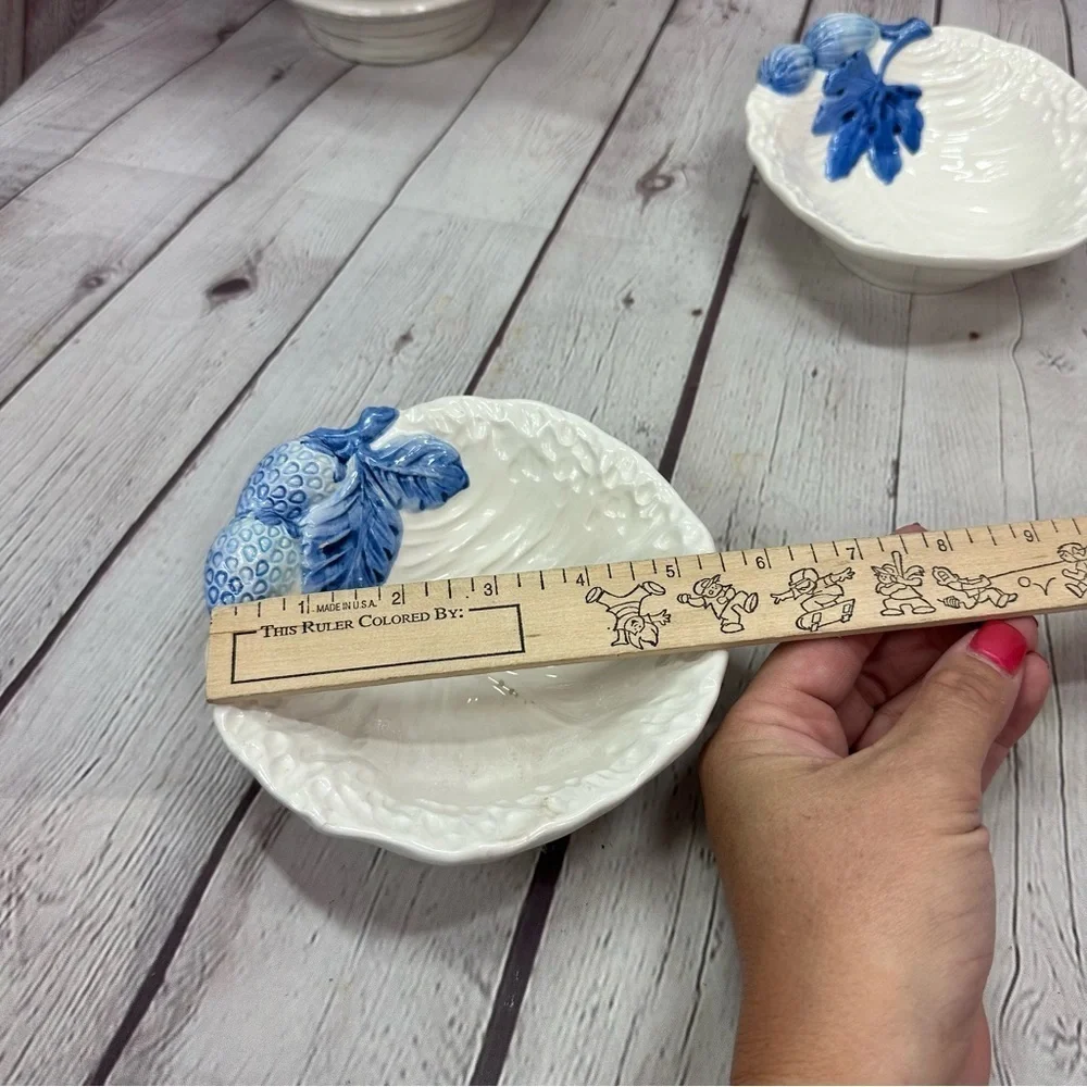 White and Blue Decorative Bowls made in italy figs strawberry